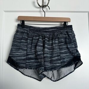 Women's Black and Gray Blue Striped Shorts